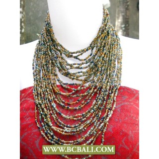 Multi Beading Fancy Necklace Layered